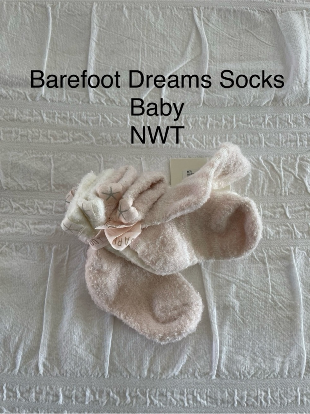 Barefoot Dreams Baby Socks - Pale Pink Plush Pair